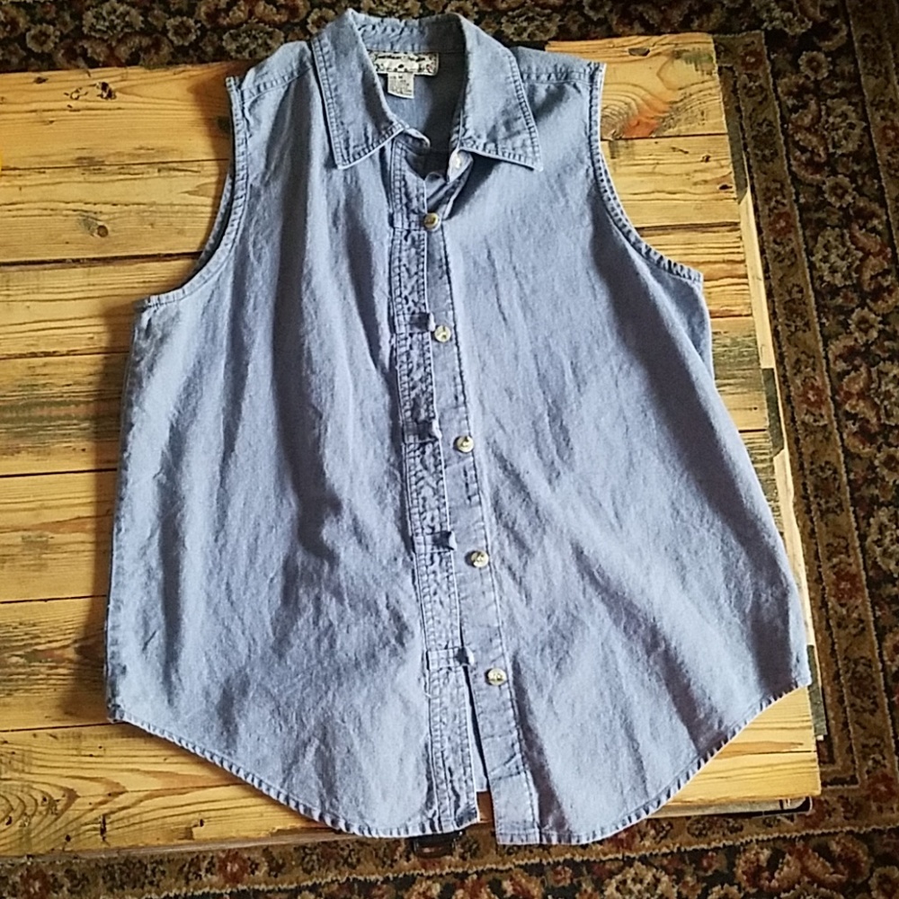 Vintage Sleeveless Button Up